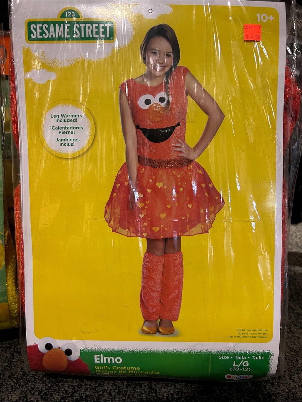 Sesame Street Elmo Red and Orange Girls Costume with Leg Warmers